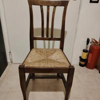 set di6 sedie in noce scuro massello