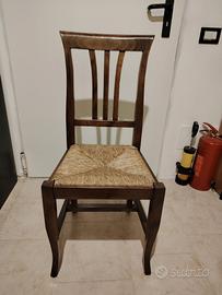 set di6 sedie in noce scuro massello