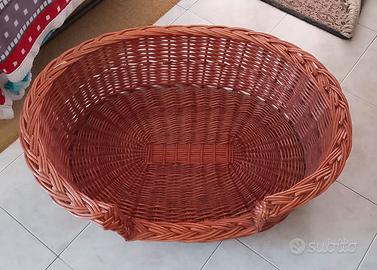Cuccia grande in vimini per gatti o cani nuova 
