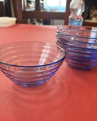 Set 16 coppette in vetro blu cobalto