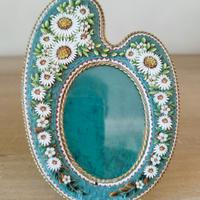 Cornice portafoto antica XIX s. micromosaico/otton