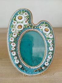 Cornice portafoto antica XIX s. micromosaico/otton