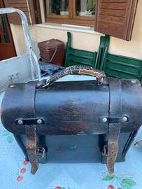 Borsa porta attrezzi vintage in cuoio rigido