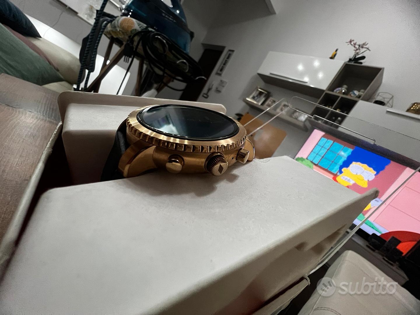 Smartwatch Fossil Q Explorist FTW4002 da uomo con cinturino in pelle