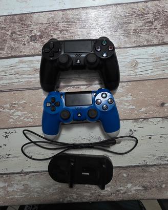 2 Controller Ps4+base di ricarica 