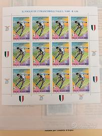 Foglietto 12 francobolli scudetto Lazio