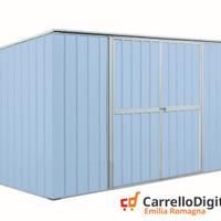 Casetta giardino in Acciaio 345x186cm azzurro