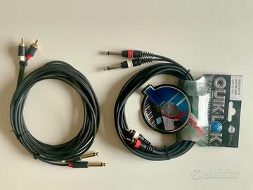 Coppia di cavo doppio da 6,35 mm TS a doppio RCA