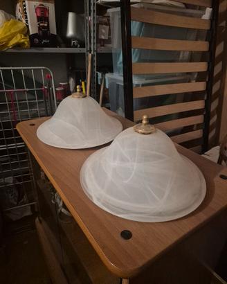 Coppia di lampadari plafoniere  in vetro 