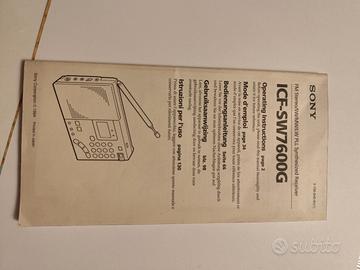 Sony user manual ICF-sw7600g