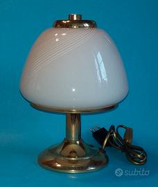 Murano . Lampada Fungo in Vetro Incamiciato Rosa