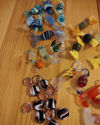 set di perline e caramelle in vetro Murano 