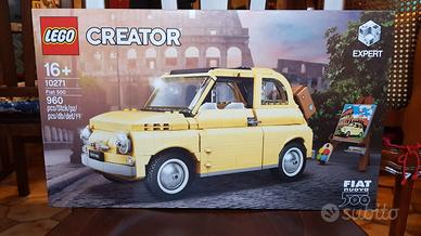 lego fiat 500 gialla + celeste 10271 + 77942