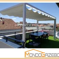 Pergola 3x4 tettoia fissa gazebo 4x3 pompeiana