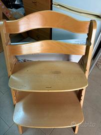 Hauck seggiolone legno alpha + alpha bouncer 2in 1