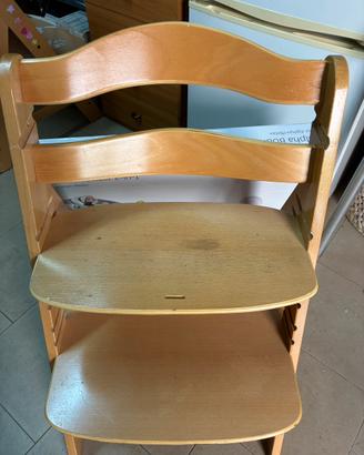 Hauck seggiolone legno alpha + alpha bouncer 2in 1