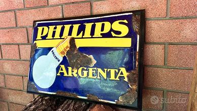 Antica insegna bombata  PHILIPS Argenta - 1920