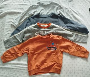 Set 4 felpe bambino 18-24 mesi/2 anni