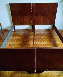 Letto antico singolo due letti radica anni '30 '40