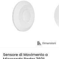 Sensore di Movimento a Microonde Radar 360º Superf