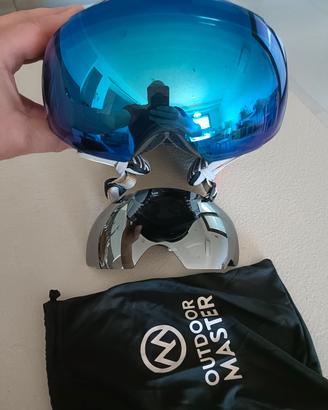 casco da sci con maschera 