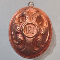 Stampo rame ovale d'epoca doppia aquila imperiale 