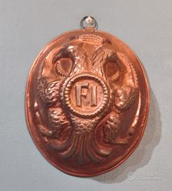 Stampo rame ovale d'epoca doppia aquila imperiale 