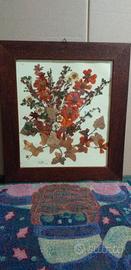 Quadro con cornice noce fiori secchi pressati