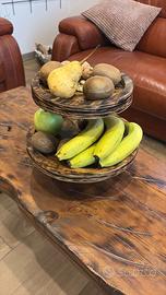 Portafrutta artigianale in legno