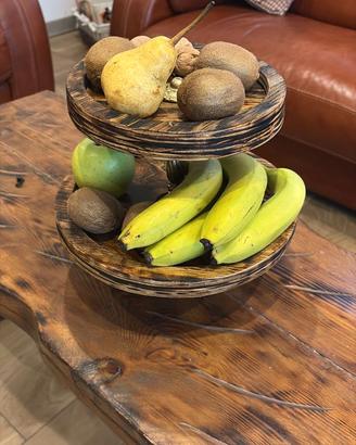 Portafrutta artigianale in legno