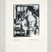 litografia - Gianni Sesia della Merla - " Notturno