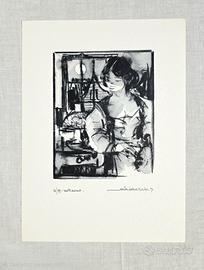 litografia - Gianni Sesia della Merla - " Notturno