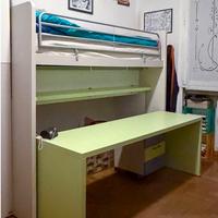 Letto singolo con scrivania e cassetiera