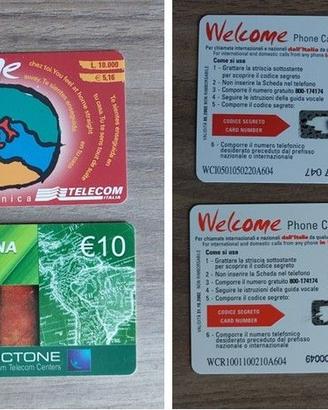 lotto 4 schede telefoniche prepagate internazional