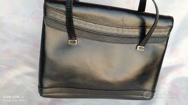 Borsa a spalla vntage Esseppi in pelle nera