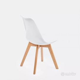 6 sedie gambe in legno con cuscino