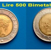 MONETA LIRE 500 anno 1992 BIMETALLICA