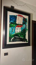 Mario Schifano olio e smalto su tela 100x80 cm.