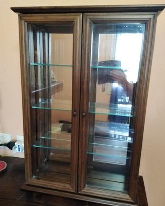 Vetrinetta pensile in legno e vetro