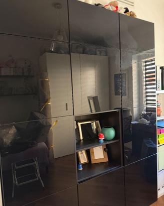Mobile IKEA BESTÅ nero lucido 180cm -