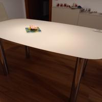 Tavolo in vetrro satinato