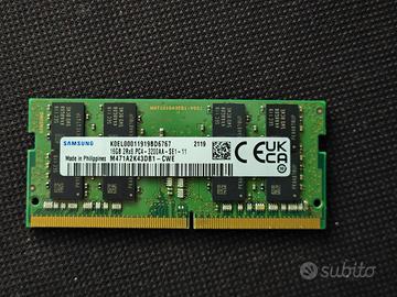16Gb (1x16Gb) Samsung DDR4 Sodimm 3200Mhz