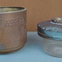 Serbatoio per lampada a petrolio in vetro soffiato