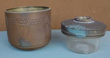 Serbatoio per lampada a petrolio in vetro soffiato