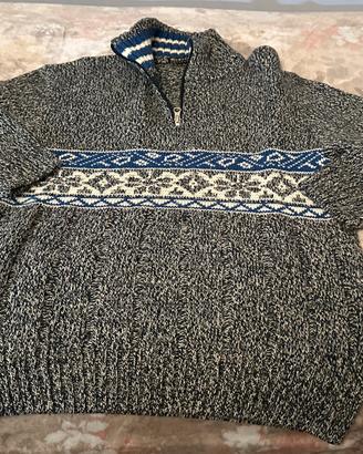 Maglione grigio pullover Nick & Cost collo alto -M