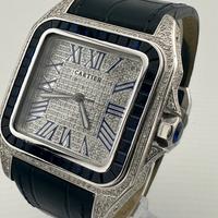 Cartier Santos 100 xl diamanti e smeraldi ref.2656