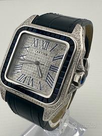 Cartier Santos 100 xl diamanti e smeraldi ref.2656
