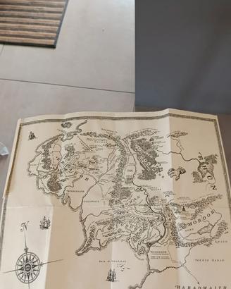 cartina mappa il signore degli anelli rara