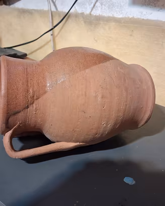Anfora vaso contenitore terracotta manici smalto 