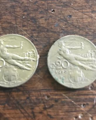 Monete 20 cent Italia 1914 e 1920